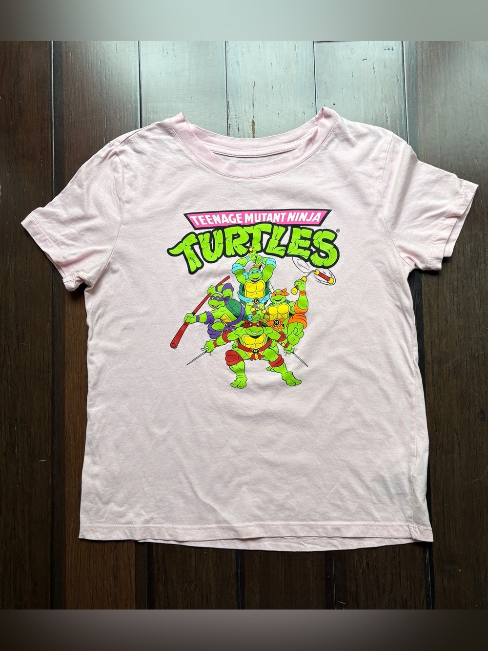 T-shirt Teenage Mutant Ninja Turtles Pink Graphic womens med cotton Nickolodean